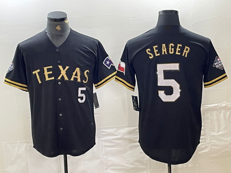 Custom #5 Black TEX Baseball Shirt Top