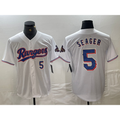 Custom #5 White 2024 TEX Baseball Shirt Top