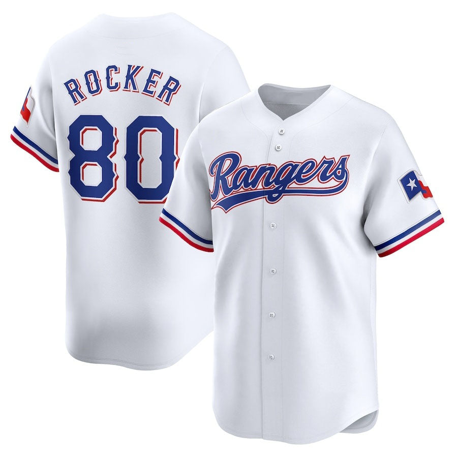 Custom #80 White TEX Baseball Shirt Top