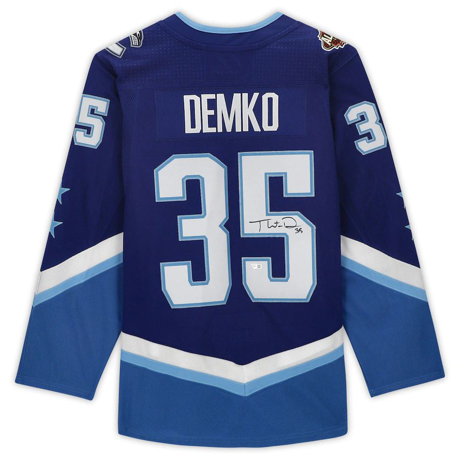 Custom #35 Blue 2022 VAN Hockey Shirt Top