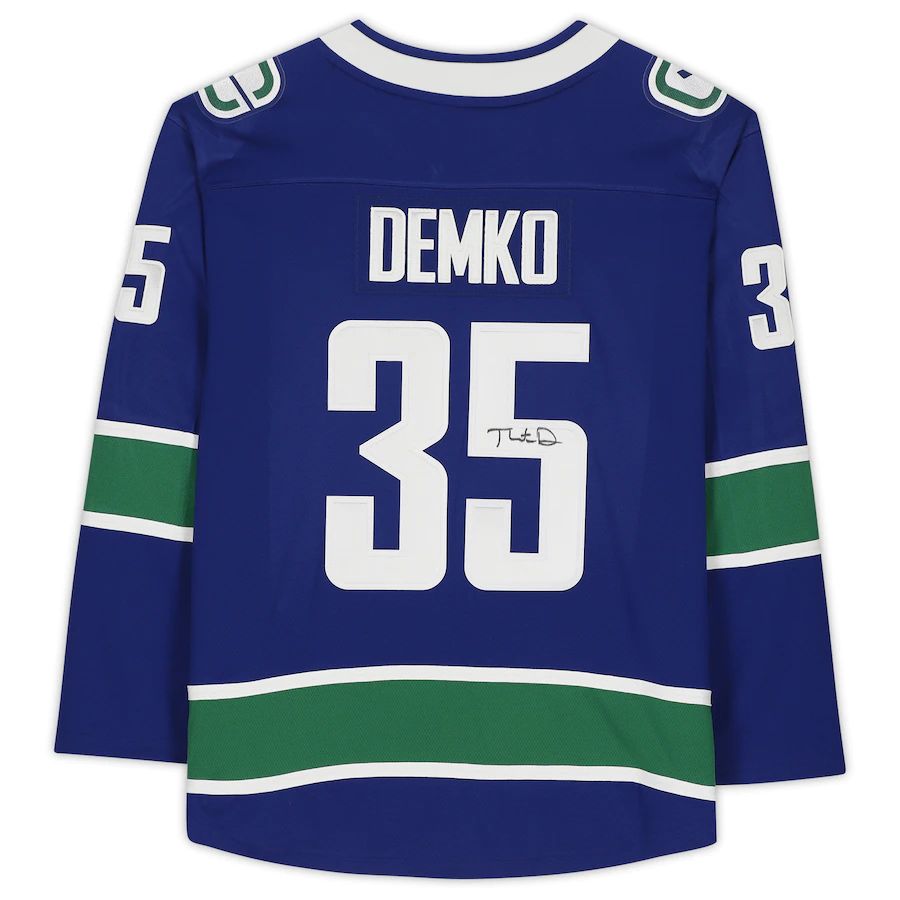 Custom #35 Blue VAN Hockey Shirt Top