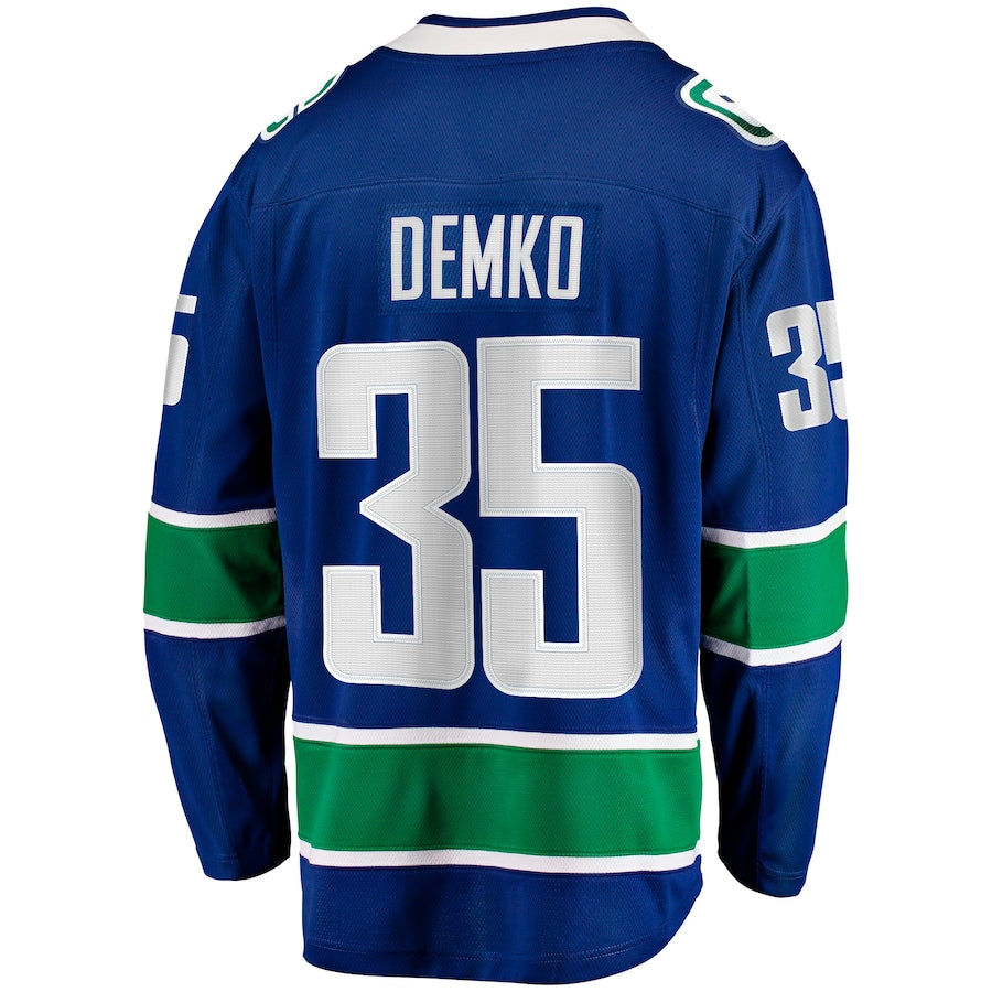 Custom #35 Blue VAN Hockey Shirt Top