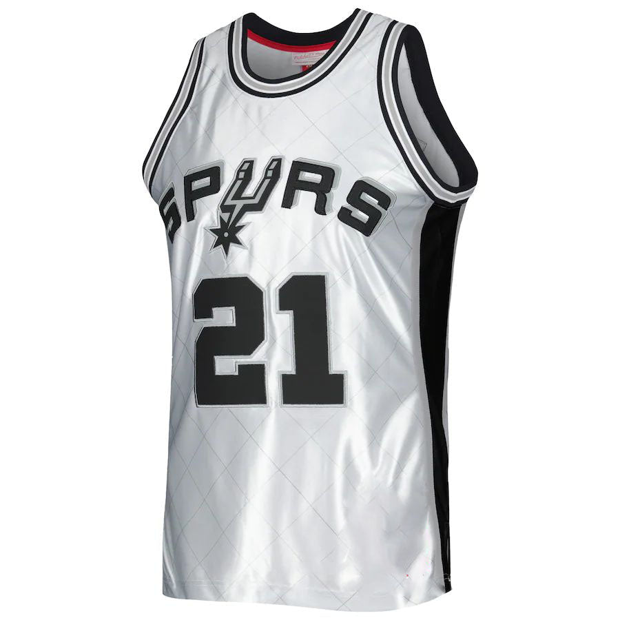 Custom #21 Platinum 1998 SAS Basketball Shirt Top