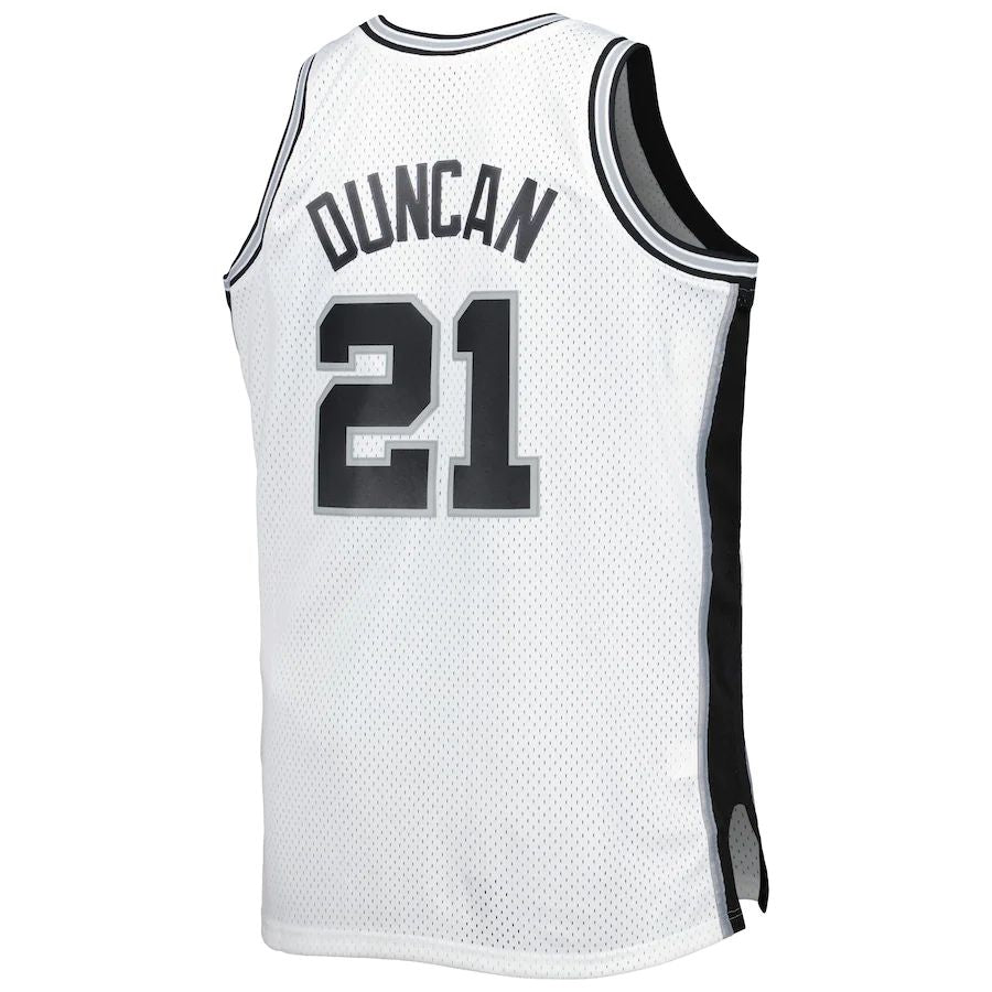 Custom #21 White 1998 SAS Basketball Shirt Top