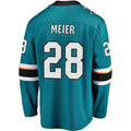 Custom #28 Teal SJS Hockey Shirt Top