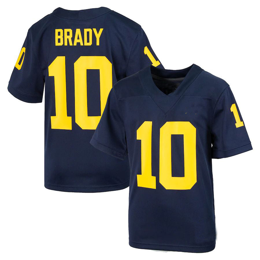 Custom #10 Navy College Shirt Top