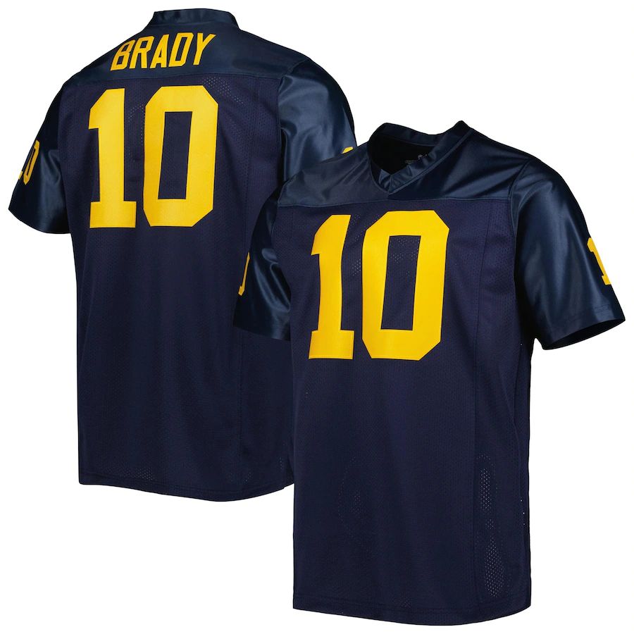 Custom #10 Navy Throwback Retro Football Shirt Top
