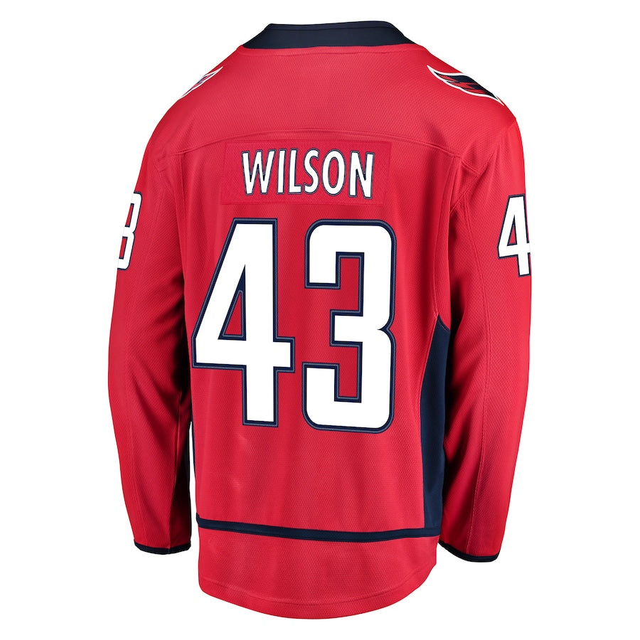 Custom #43 Red WSH Hockey Shirt Top