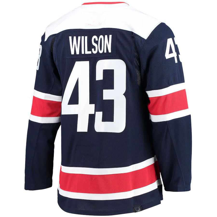Custom #43 Navy 2020 WSH Hockey Shirt Top