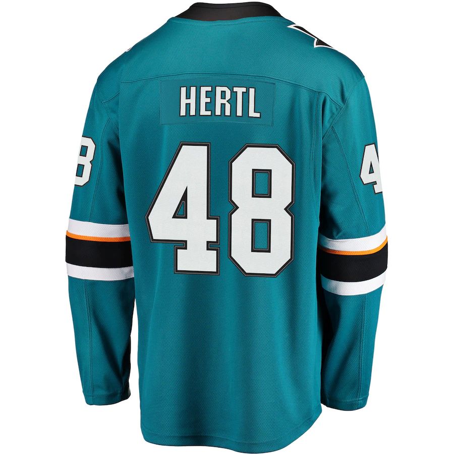 Custom #48 Teal SJS Hockey Shirt Top