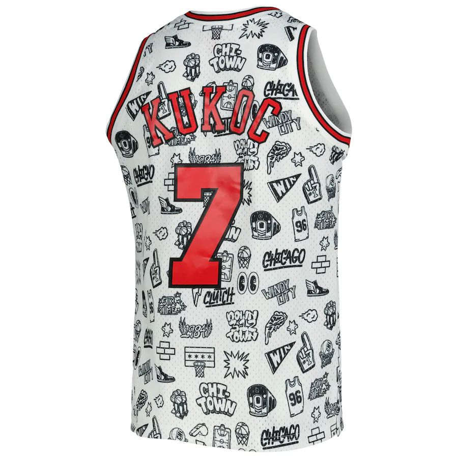 Custom #7 1997 CHI Basketball Shirt Top