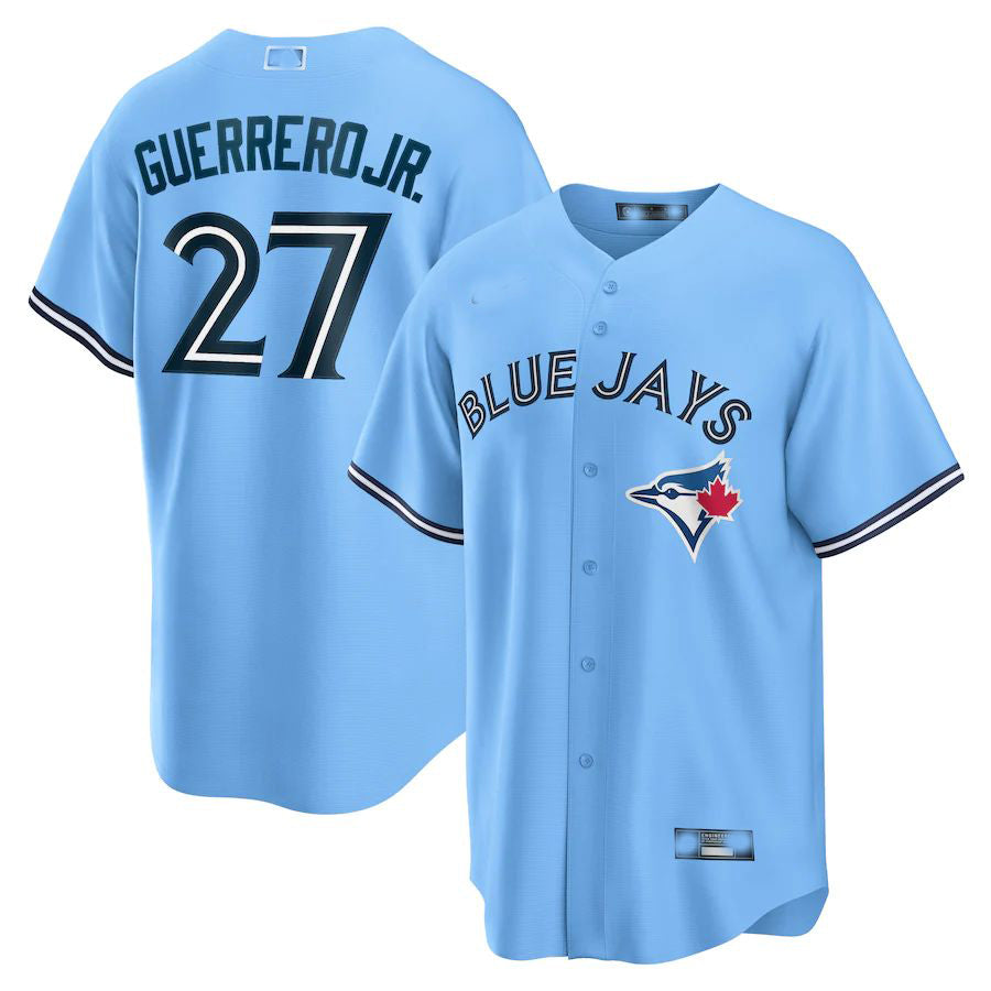 Custom #27 Powder Blue TOR Baseball Shirt Top