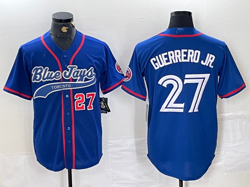 Custom #27 Blue TOR Baseball Shirt Top