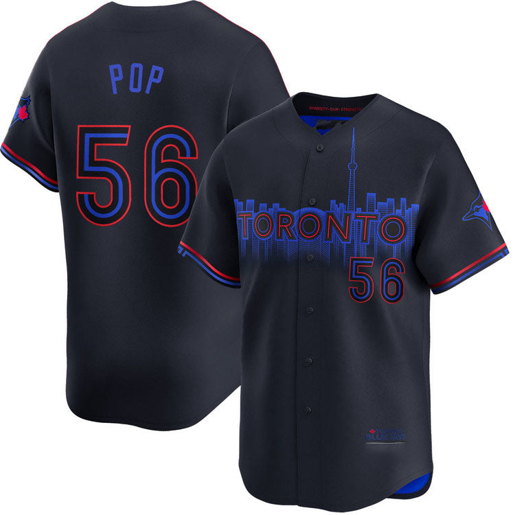 Custom #56 Blue City Connect TOR Baseball Shirt Top