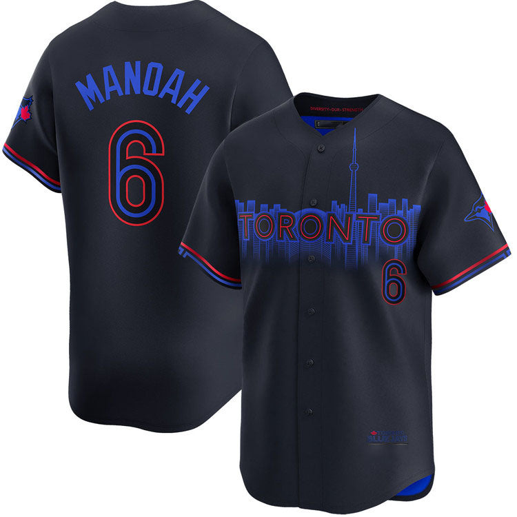 Custom #6 Blue City Connect TOR Baseball Shirt Top
