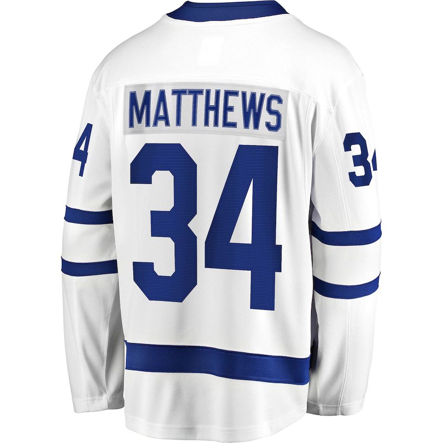 Custom #34 White TOR Hockey Shirt Top