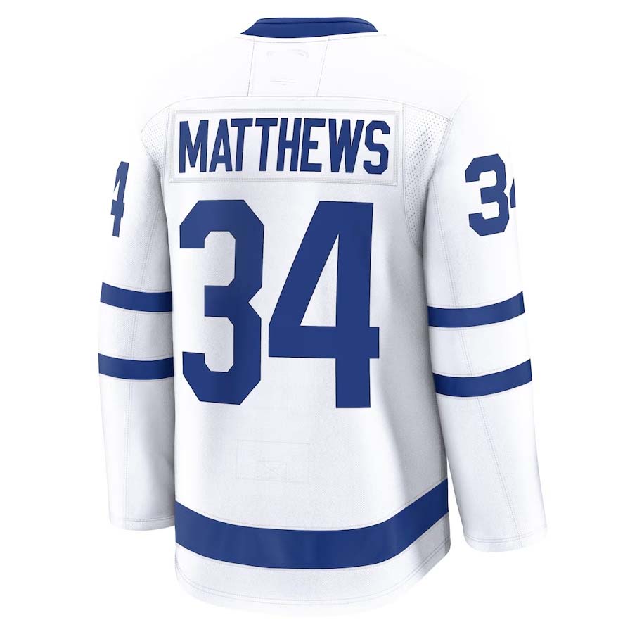 Custom #34 White TOR Hockey Shirt Top