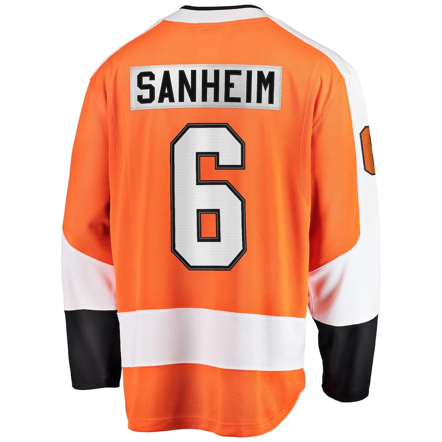 Custom #6 Orange PHI Hockey Shirt Top