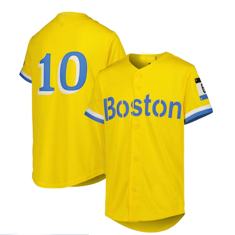 Custom #10 Red City Connect BOS Baseball Shirt Top