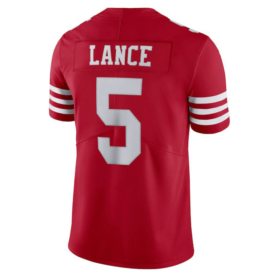 Custom #5 Red 2022 SF Football Shirt Top