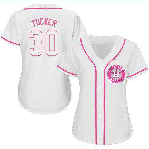 Custom White HOU Baseball Shirt Top
