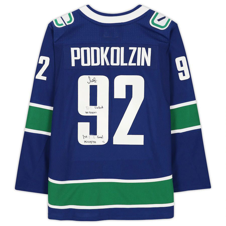 Custom #92 Blue VAN Hockey Shirt Top