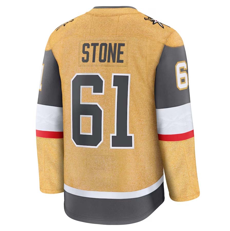 Custom #61 Gold VGK Hockey Shirt Top