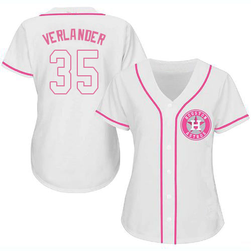 Custom White HOU Baseball Shirt Top
