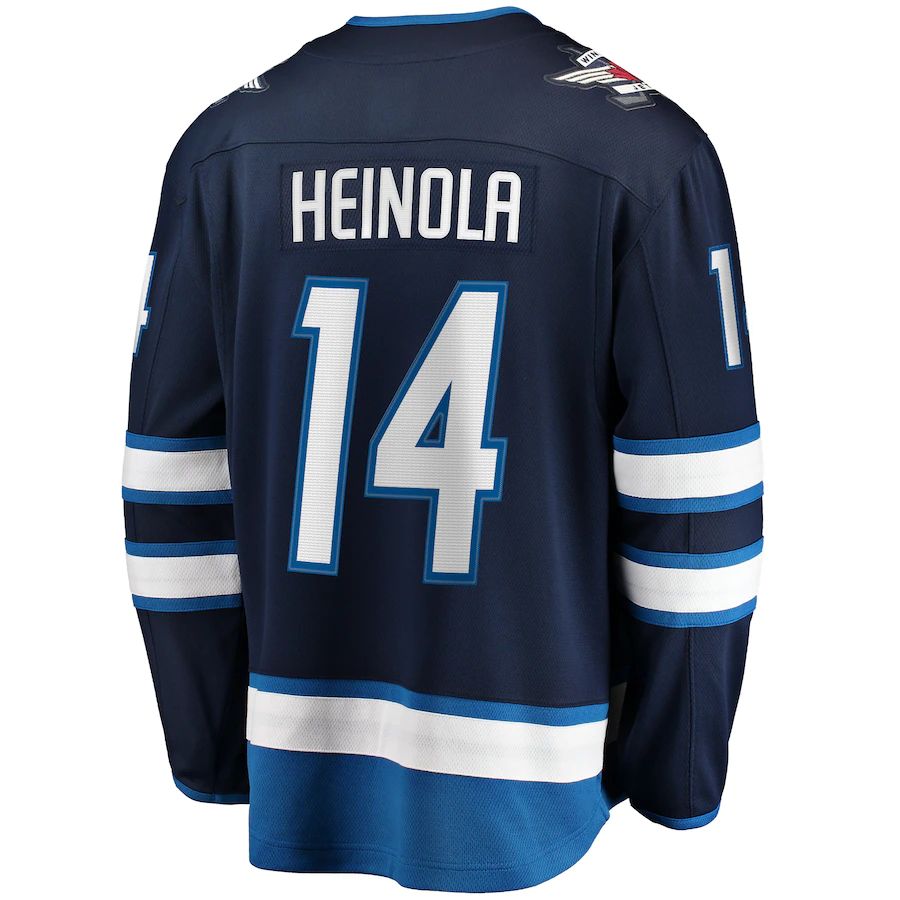 Custom #14 Navy Hockey Shirt Top