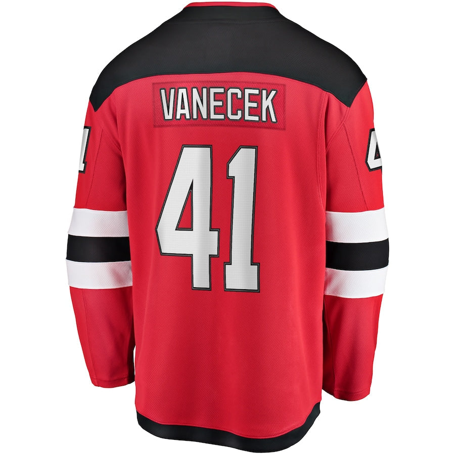 Custom #41 Red NJD Hockey Shirt Top