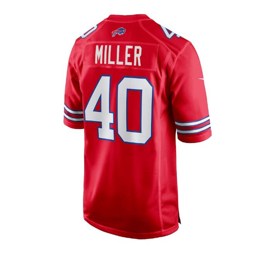 Custom #40 Red BUF Football Shirt Top