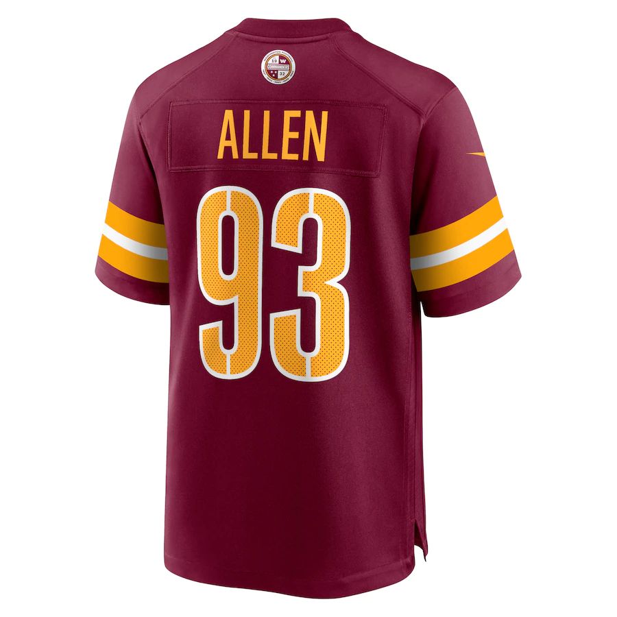 Custom #93 Burgundy WAS Football Shirt Top