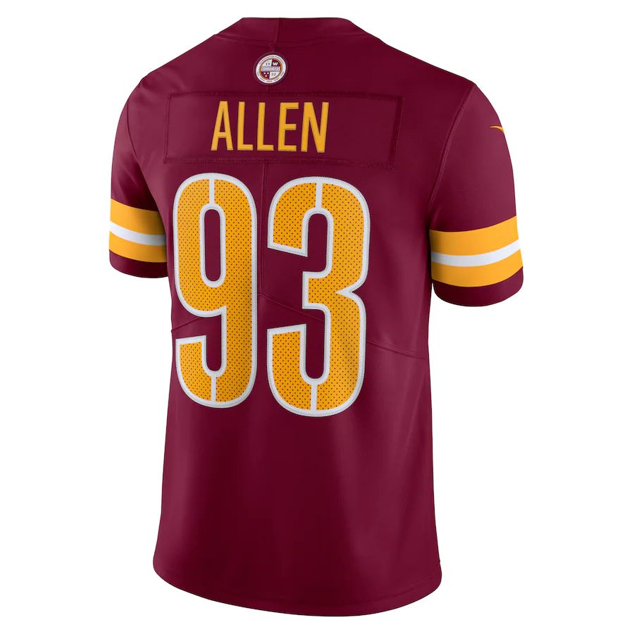 Custom #93 Burgundy WAS Football Shirt Top