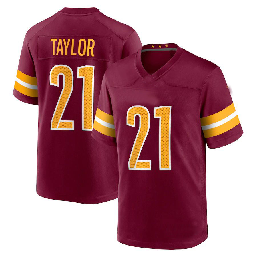 Custom #21 Burgundy WAS Football Shirt Top