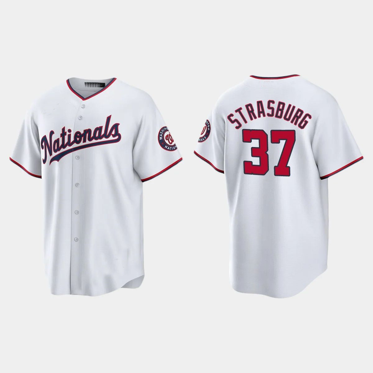 Custom #37 White WSH Baseball Shirt Top