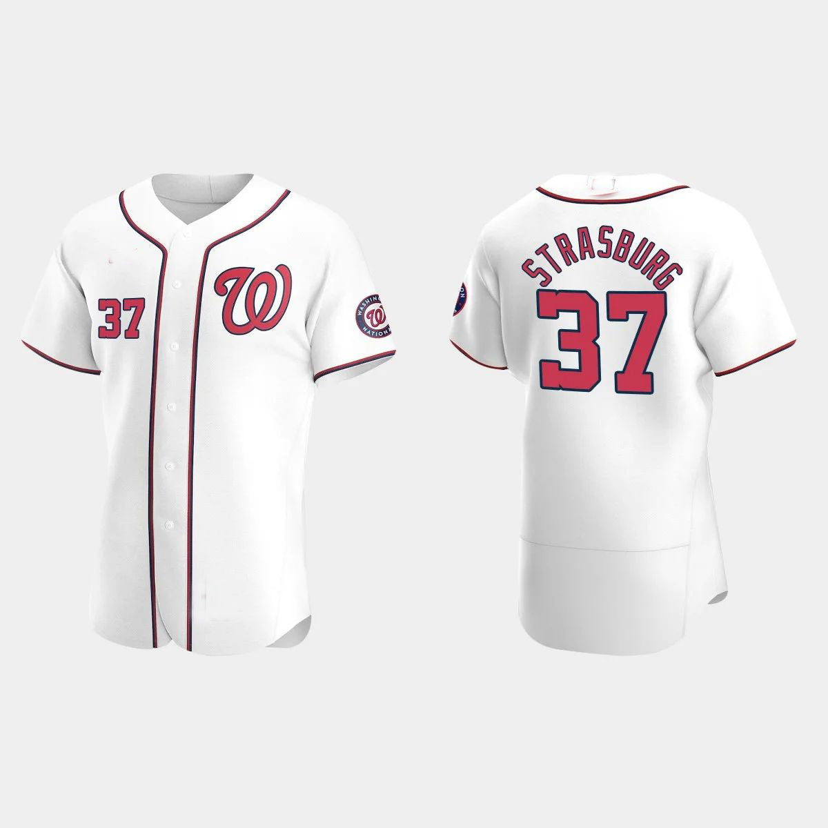 Custom #37 White 2020 WSH Baseball Shirt Top