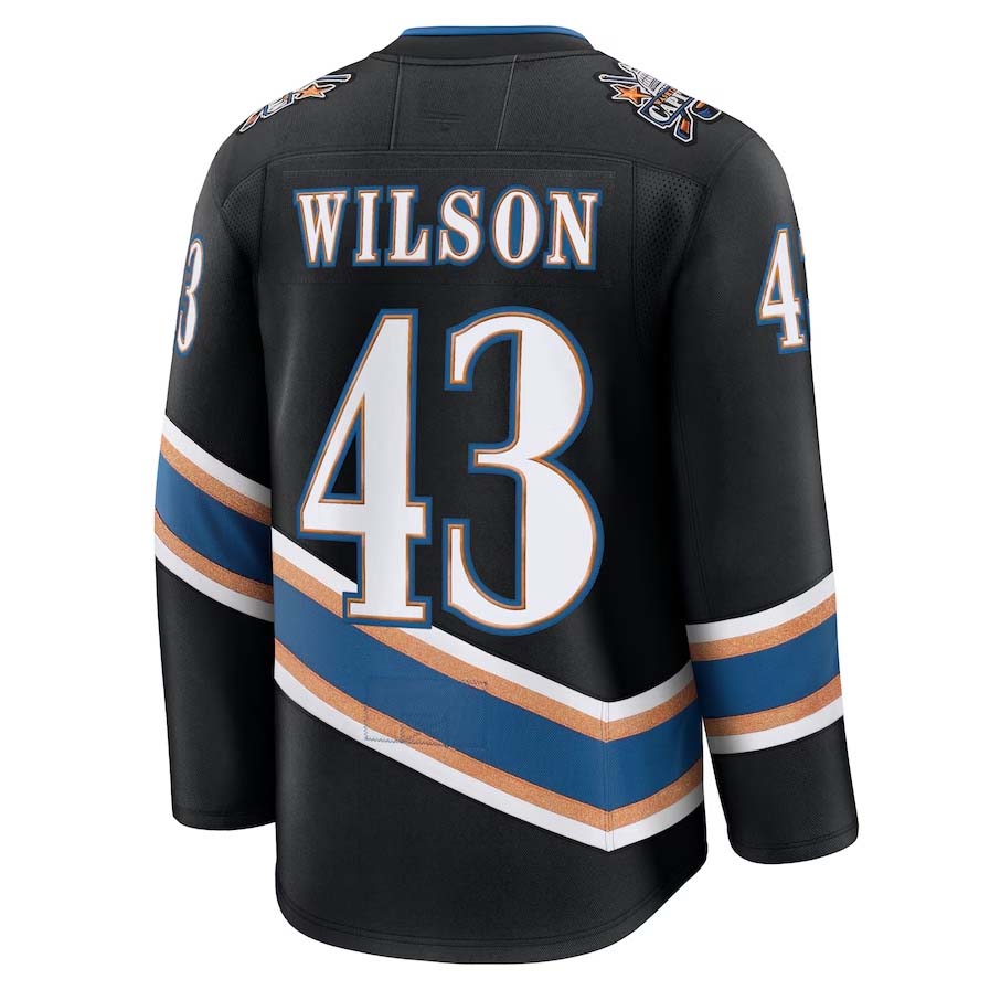 Custom #43 Black WSH Hockey Shirt Top