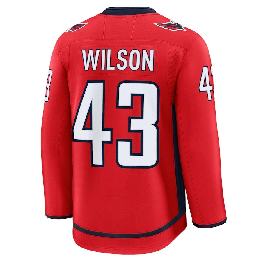 Custom #43 Red WSH Hockey Shirt Top