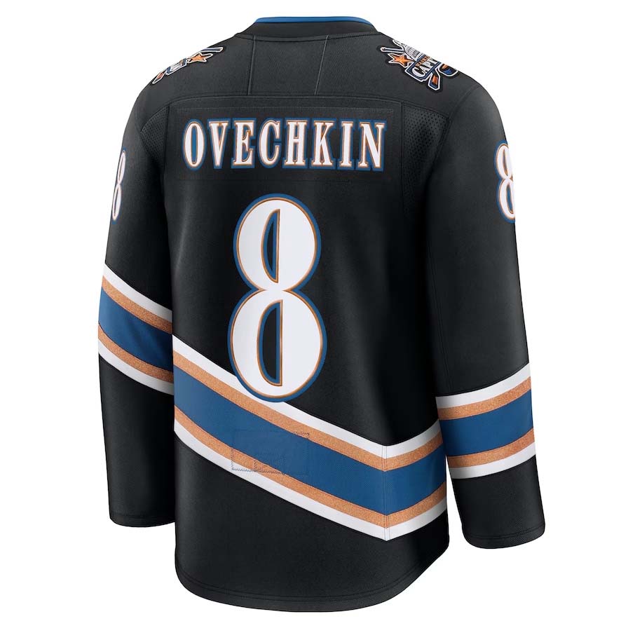 Custom #8 Black WSH Hockey Shirt Top