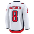 Custom #8 White WSH Hockey Shirt Top