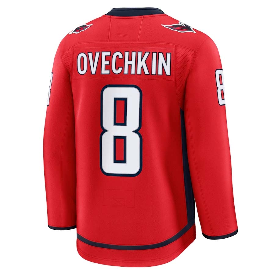 Custom #8 Red WSH Hockey Shirt Top