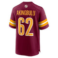 Custom #62 Burgundy WAS Football Shirt Top