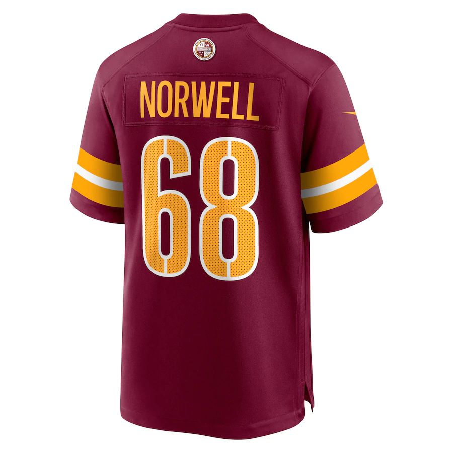 Custom #68 Burgundy WAS Football Shirt Top