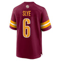 Custom #6 Burgundy WAS Football Shirt Top