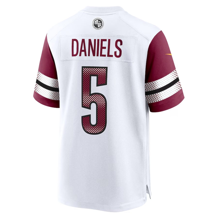 Custom #5 White 2024 WAS Football Shirt Top
