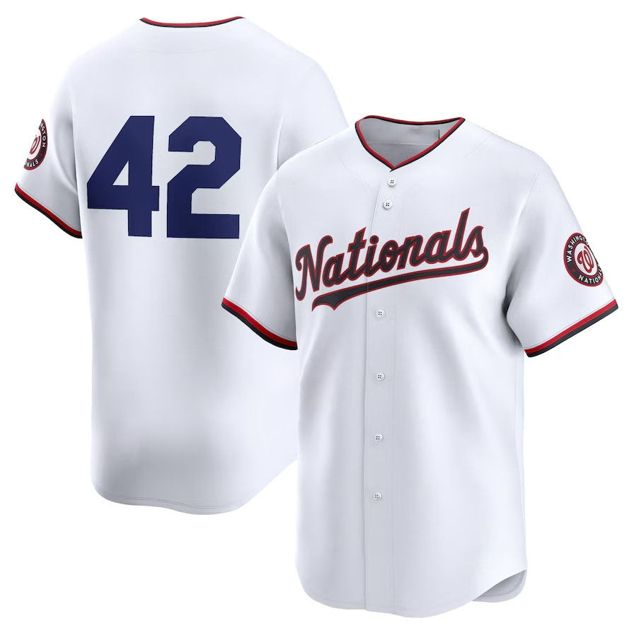 Custom #42 White 2024 Jackie Robinson Day WSH Baseball Shirt Top