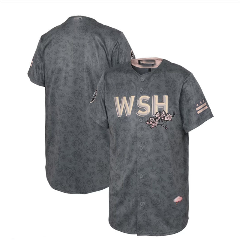 Custom Gray 2022 City Connect WSH Baseball Shirt Top