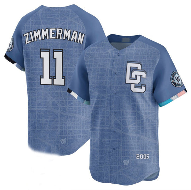 Custom #11 Blue 2025 City Connect WSH Baseball Shirt Top
