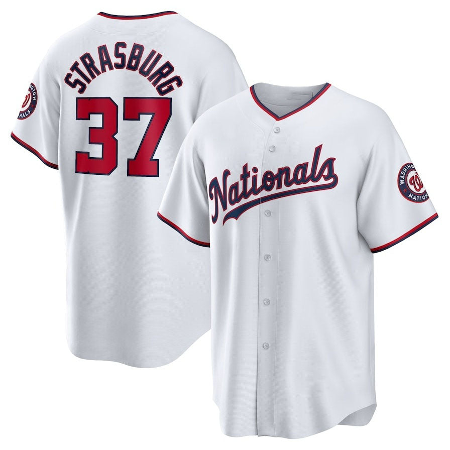 Custom #37 White WSH Baseball Shirt Top
