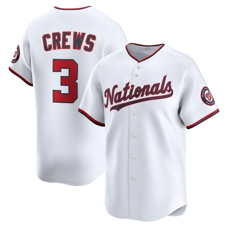 Custom #3 White WSH Baseball Shirt Top